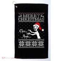 Merry Christmas Grr Argh Ugly Zombie Santa Golf Towel thumb 0
