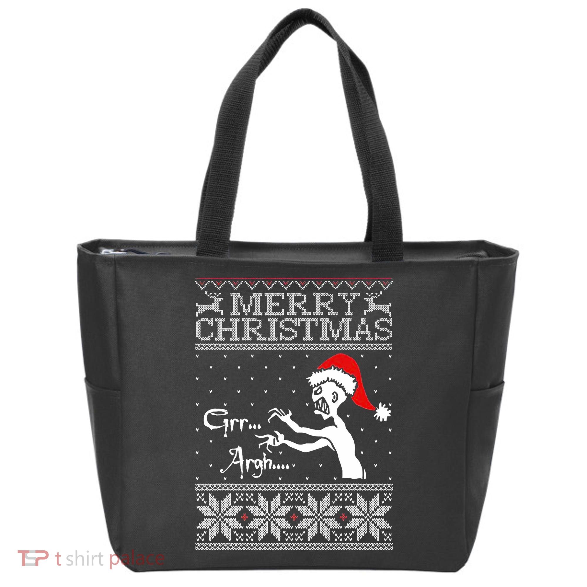 Merry Christmas Grr Argh Ugly Zombie Santa Tote Bag