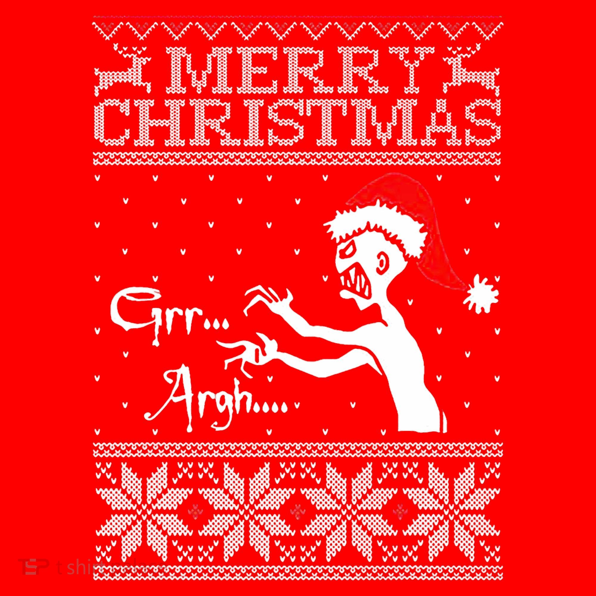 Merry Christmas Grr Argh Ugly Zombie Santa Santa Hat