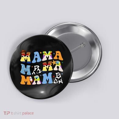Mama Cow Girl Print Cute Button