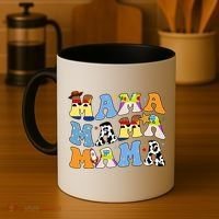 Mama Cow Girl Print Cute Coffee Mug thumb 4