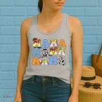 Mama Cow Girl Print Cute Women's Tank Top thumb 2