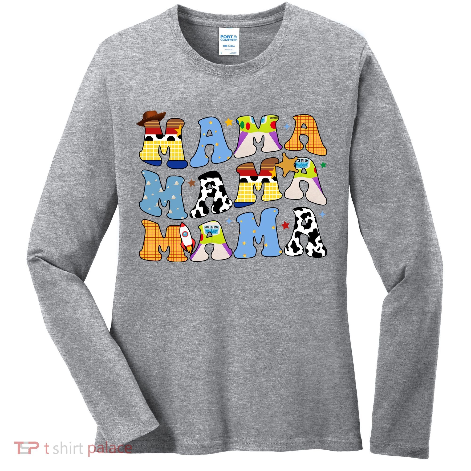 Mama Cow Girl Print Cute Women's Long Sleeve Shirt