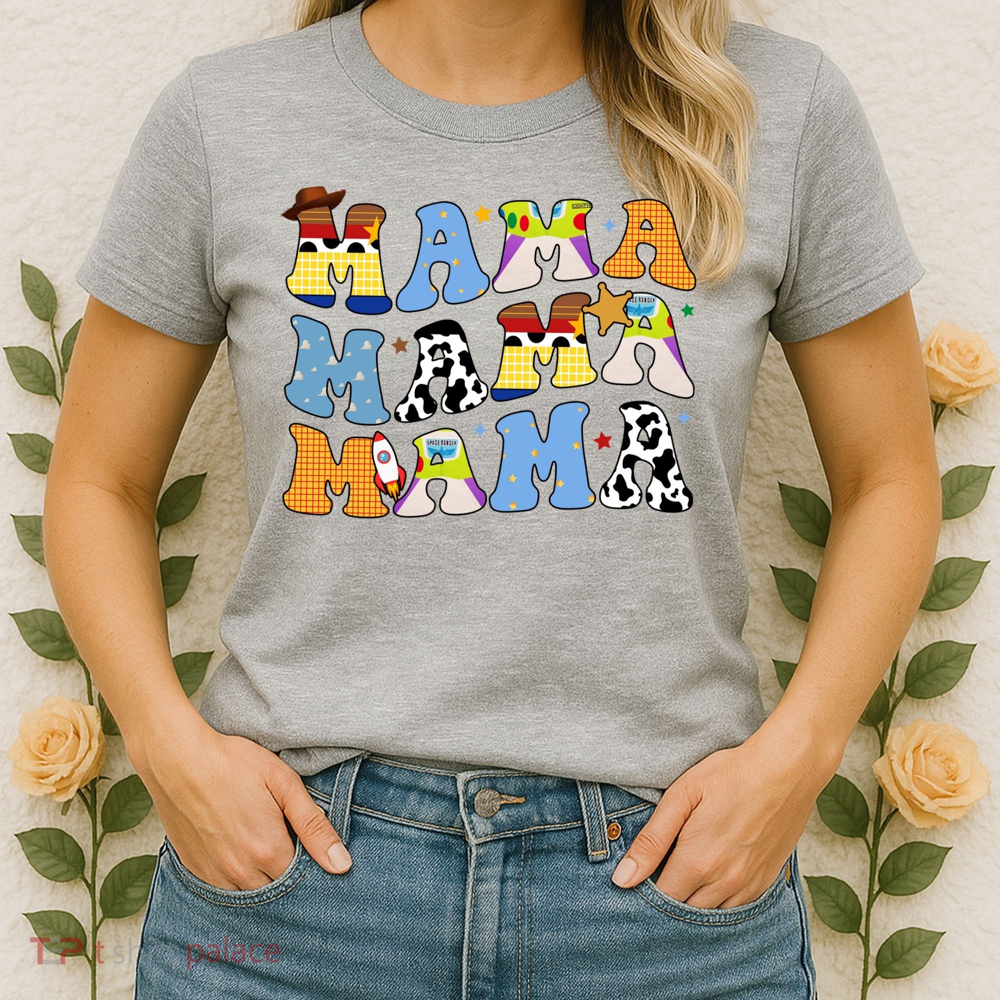 Mama Cow Girl Print Cute Women's T-Shirt