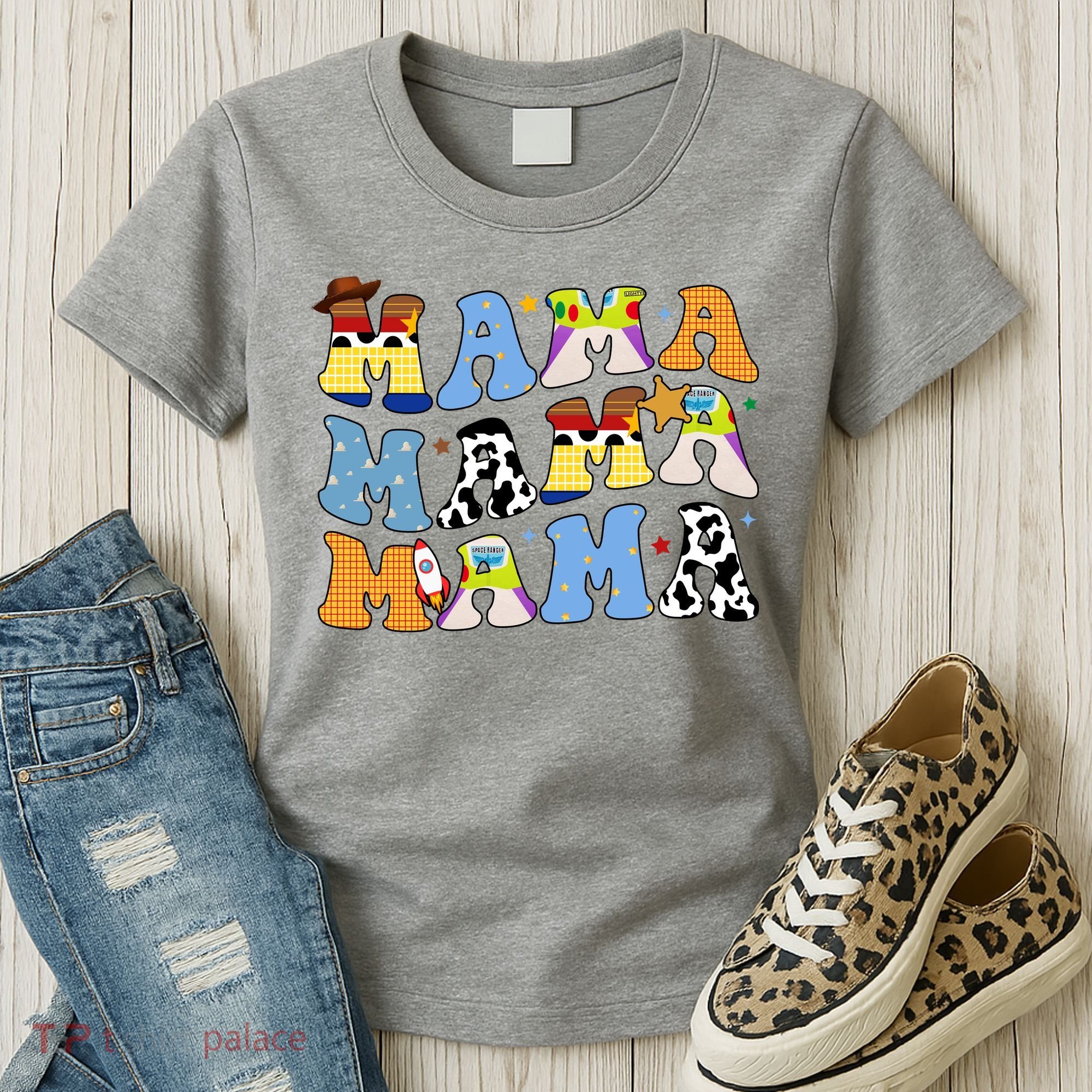 Mama Cow Girl Print Cute Women's T-Shirt