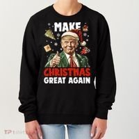Make Christmas Great Again Pro Donald Trump Holiday Women's Sweatshirt thumb 0