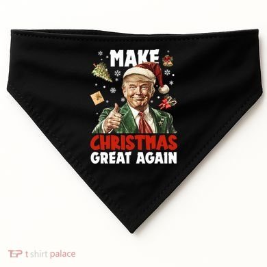 Make Christmas Great Again Pro Donald Trump Holiday USA-Made Doggie Bandana
