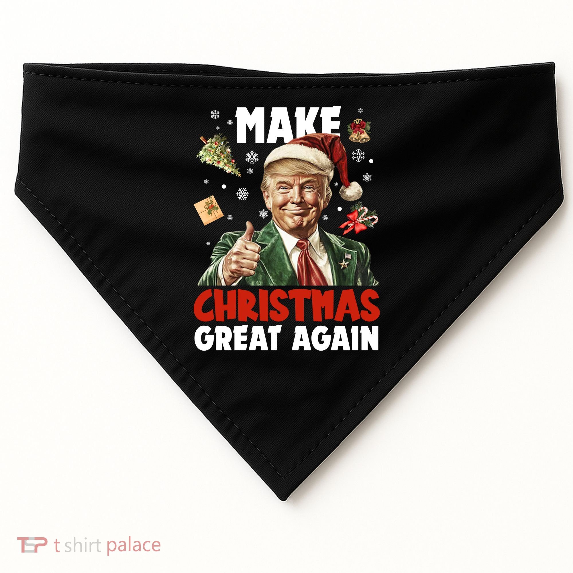 Make Christmas Great Again Pro Donald Trump Holiday USA-Made Doggie Bandana