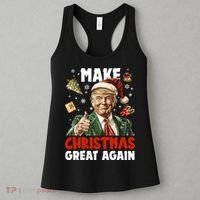 Make Christmas Great Again Pro Donald Trump Holiday Women's Tank Top thumb 3