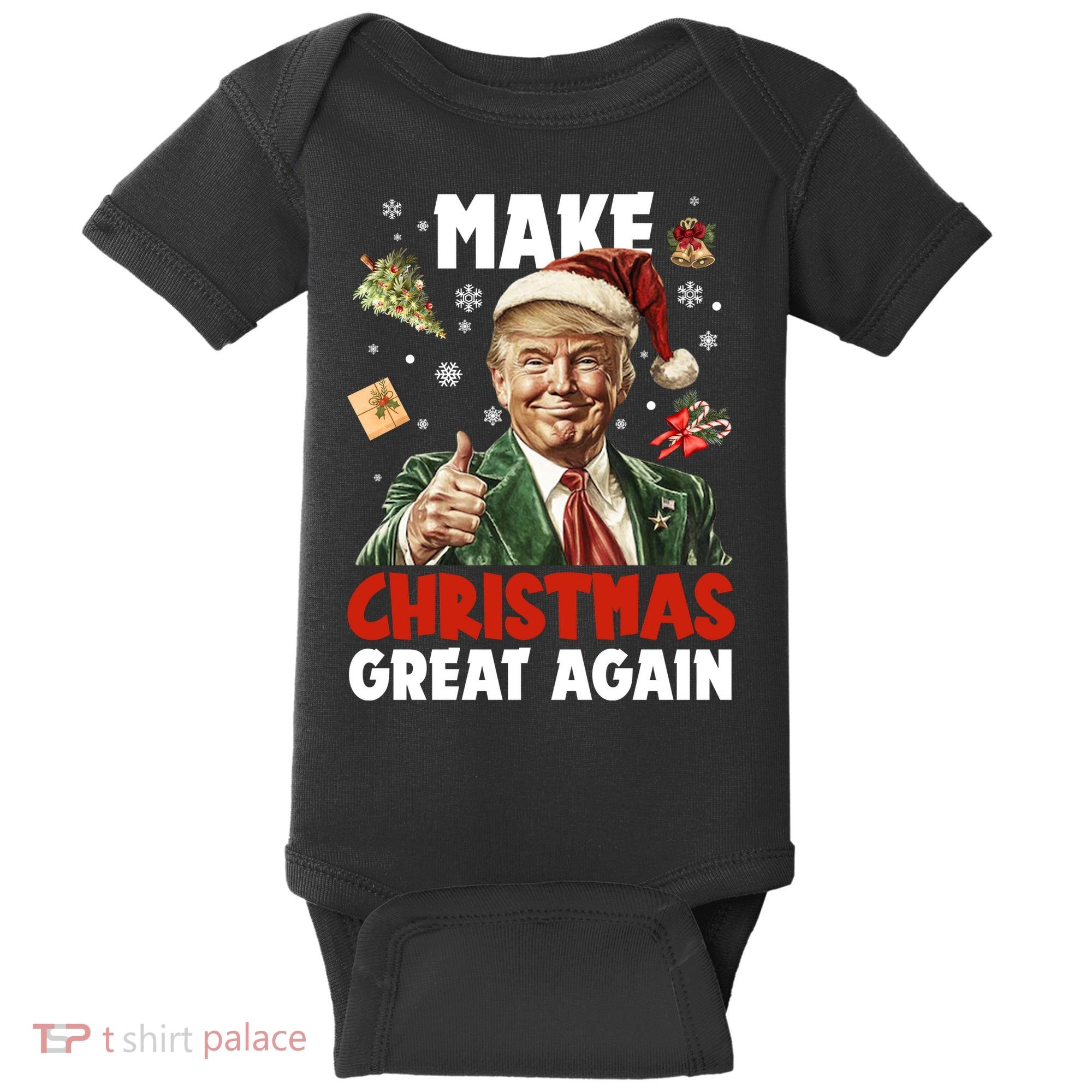 Make Christmas Great Again Pro Donald Trump Holiday Baby Bodysuit