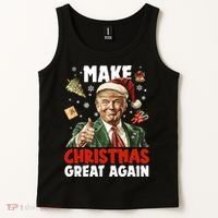 Make Christmas Great Again Pro Donald Trump Holiday Tank Top thumb 2