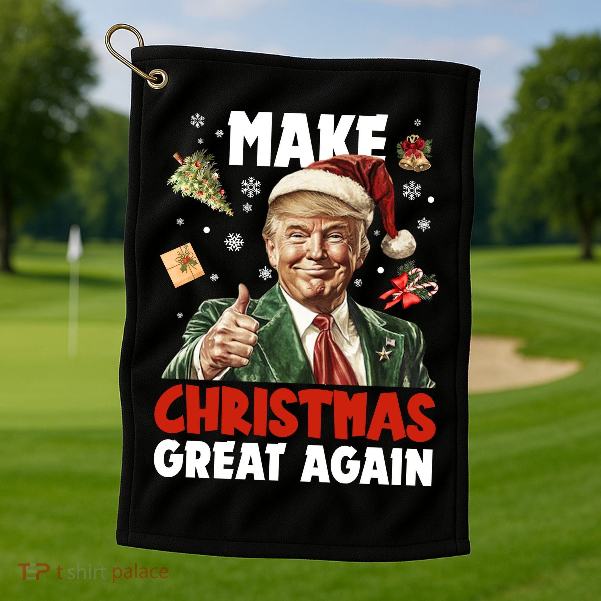 Make Christmas Great Again Pro Donald Trump Holiday Golf Towel