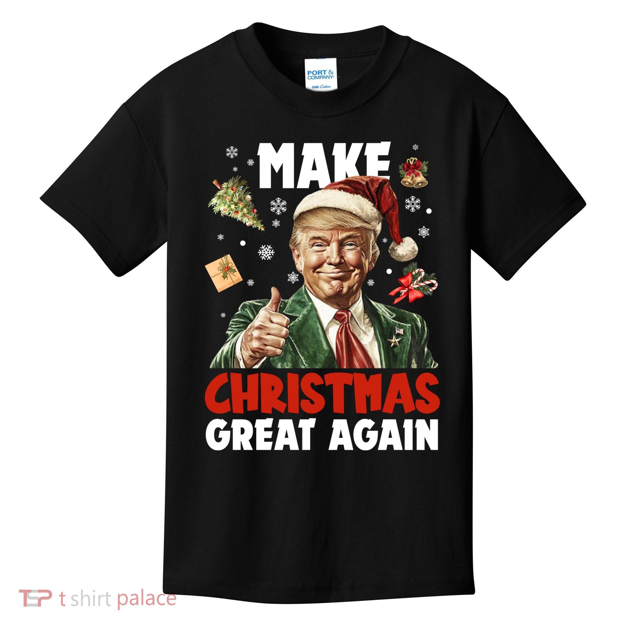 Make Christmas Great Again Pro Donald Trump Holiday Kids T-Shirt