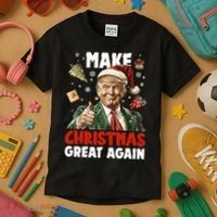 Make Christmas Great Again Pro Donald Trump Holiday Kids T-Shirt thumb 3