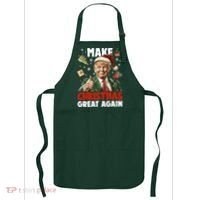 Make Christmas Great Again Pro Donald Trump Holiday Apron thumb 0
