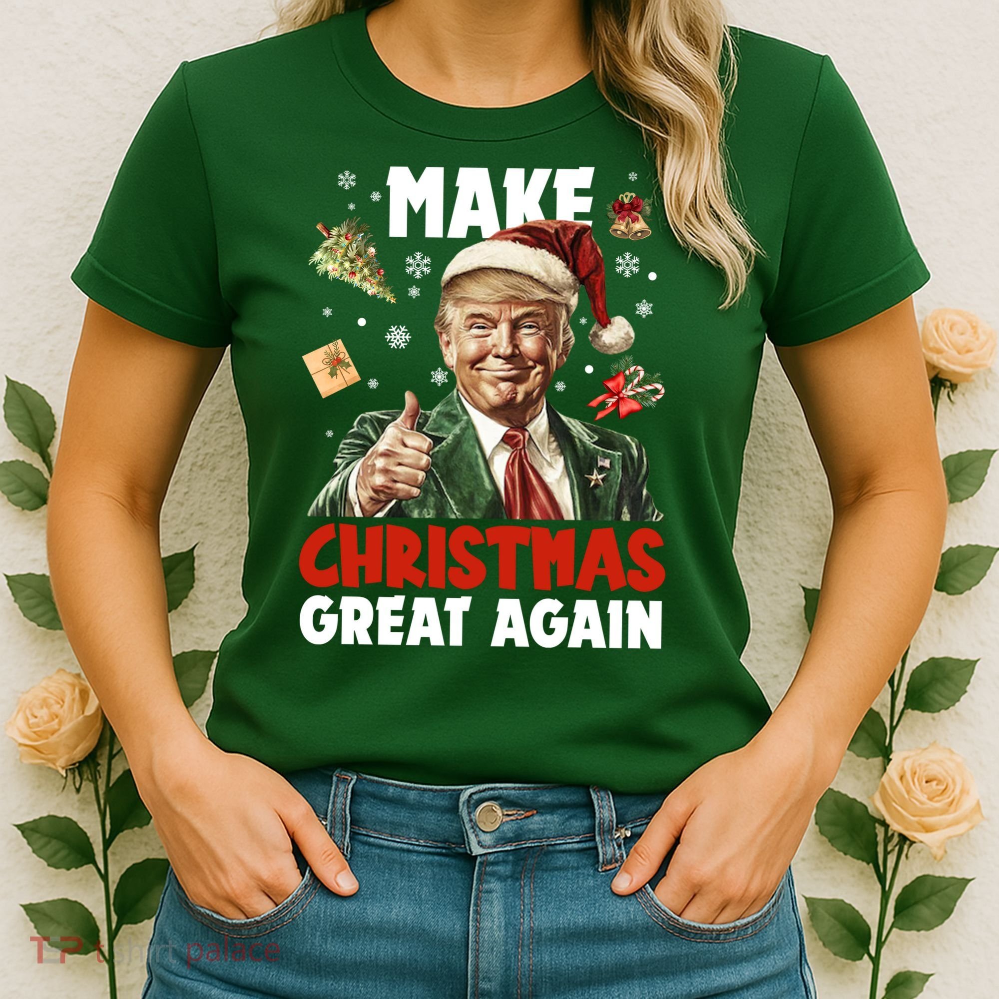 Make Christmas Great Again Pro Donald Trump Holiday Women's T-Shirt