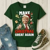 Make Christmas Great Again Pro Donald Trump Holiday Women's T-Shirt thumb 3