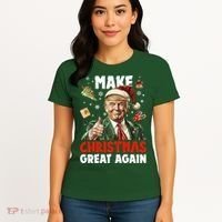 Make Christmas Great Again Pro Donald Trump Holiday Women's T-Shirt thumb 4