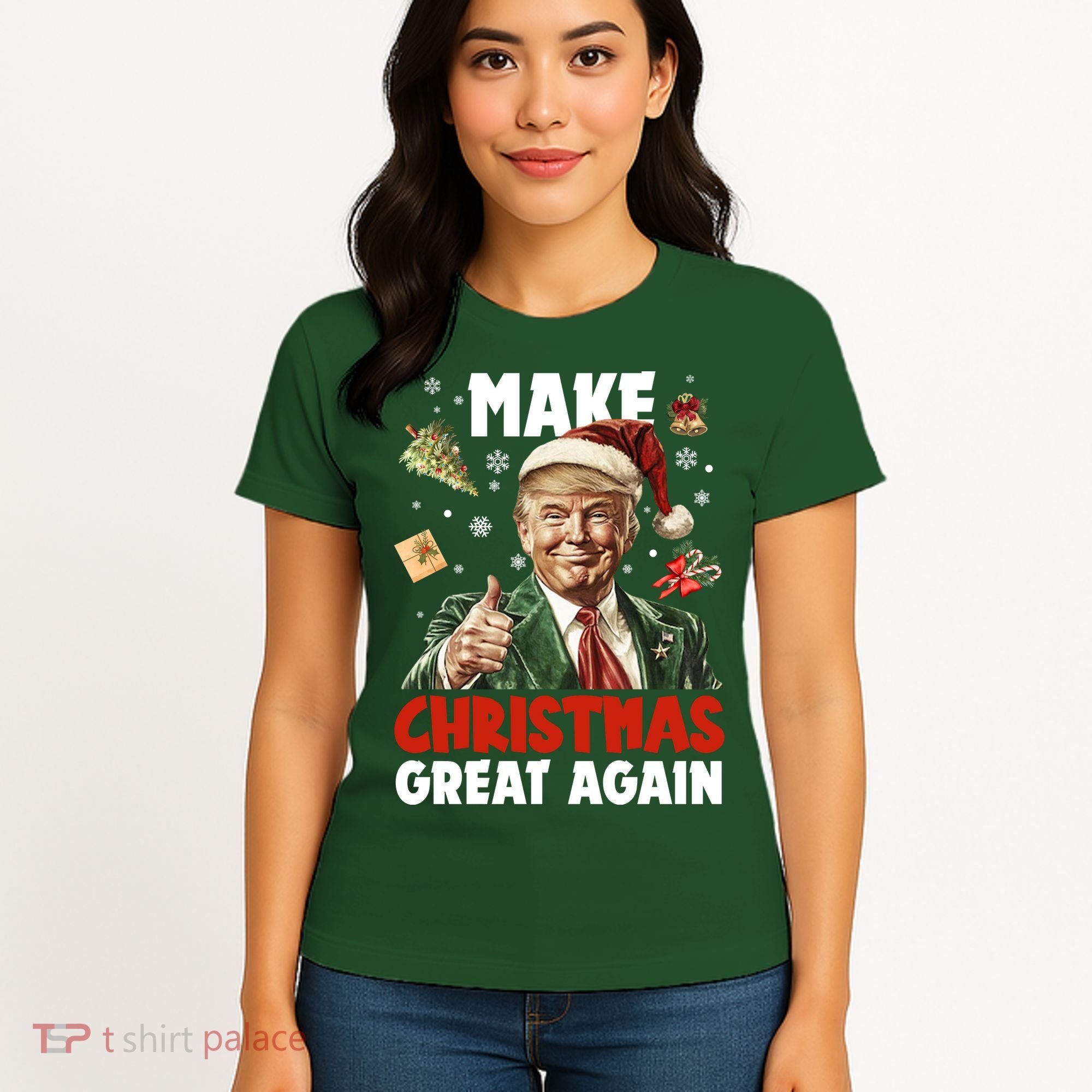 Make Christmas Great Again Pro Donald Trump Holiday Women's T-Shirt