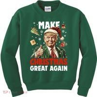 Make Christmas Great Again Pro Donald Trump Holiday Kids Sweatshirt thumb 0