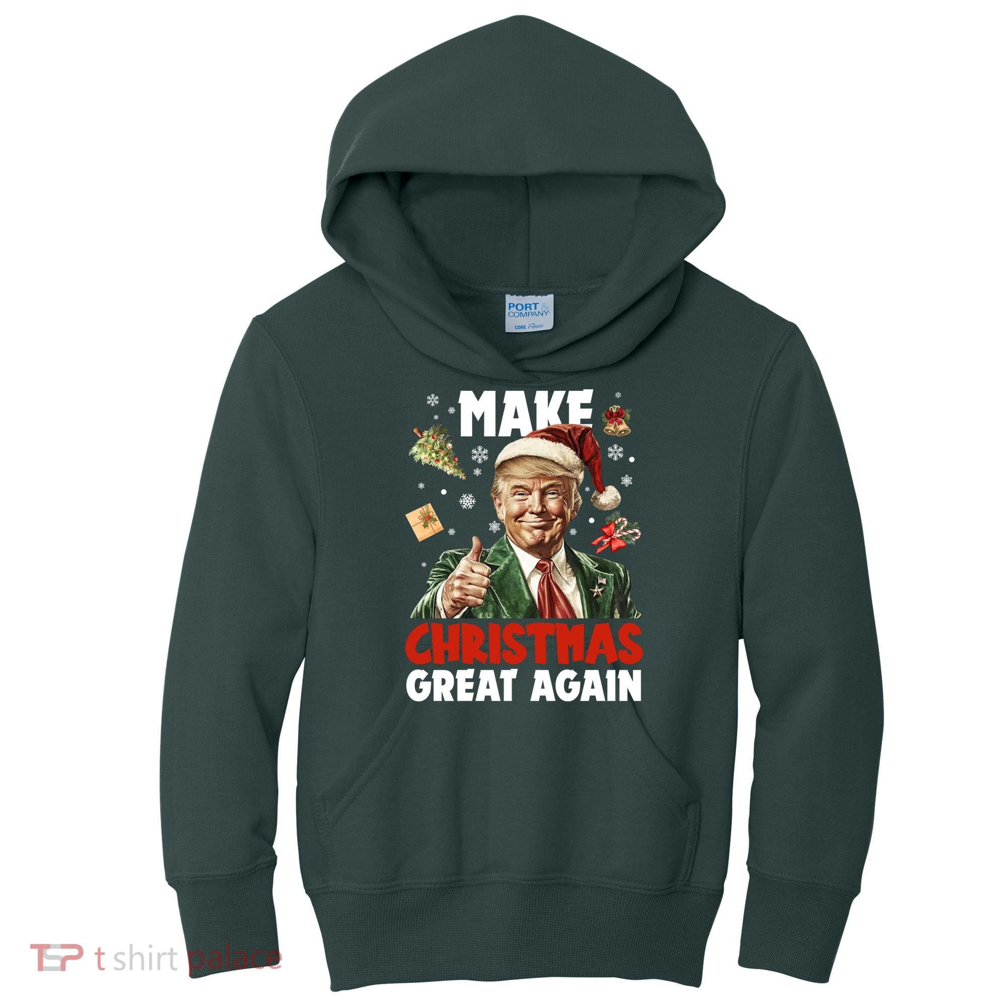 Make Christmas Great Again Pro Donald Trump Holiday Kids Hoodie