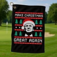 Make Christmas Great Again Trump Golf Towel thumb 1
