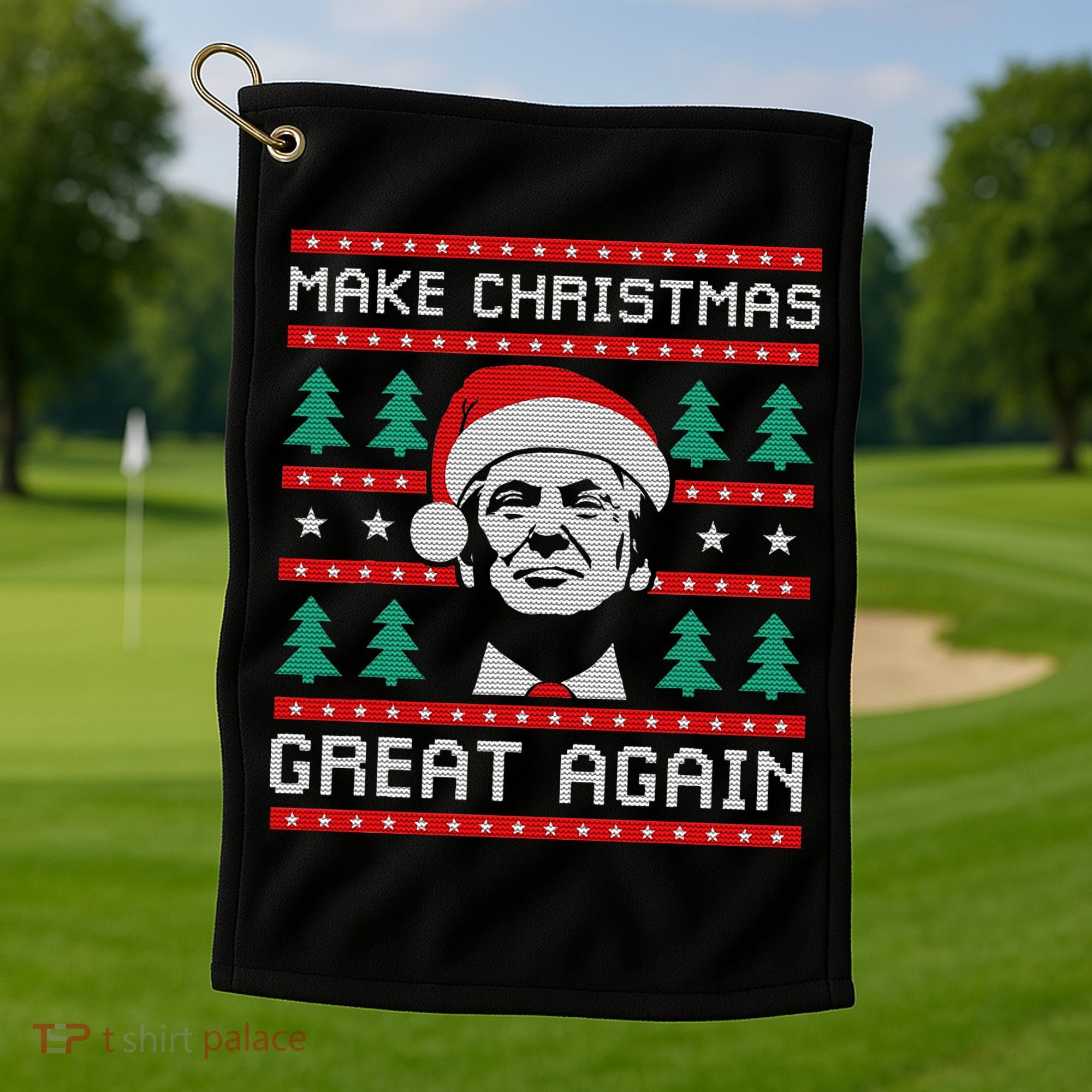 Make Christmas Great Again Trump Golf Towel