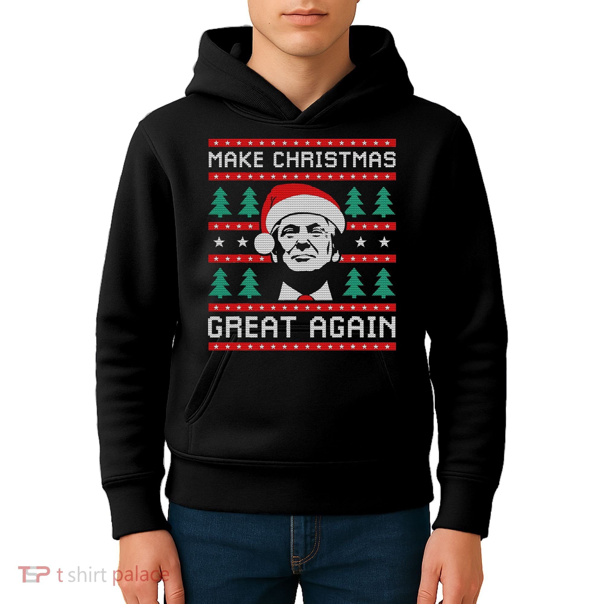 Make Christmas Great Again Trump Kids Hoodie