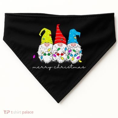 Merry Christmas Gnome USA-Made Doggie Bandana