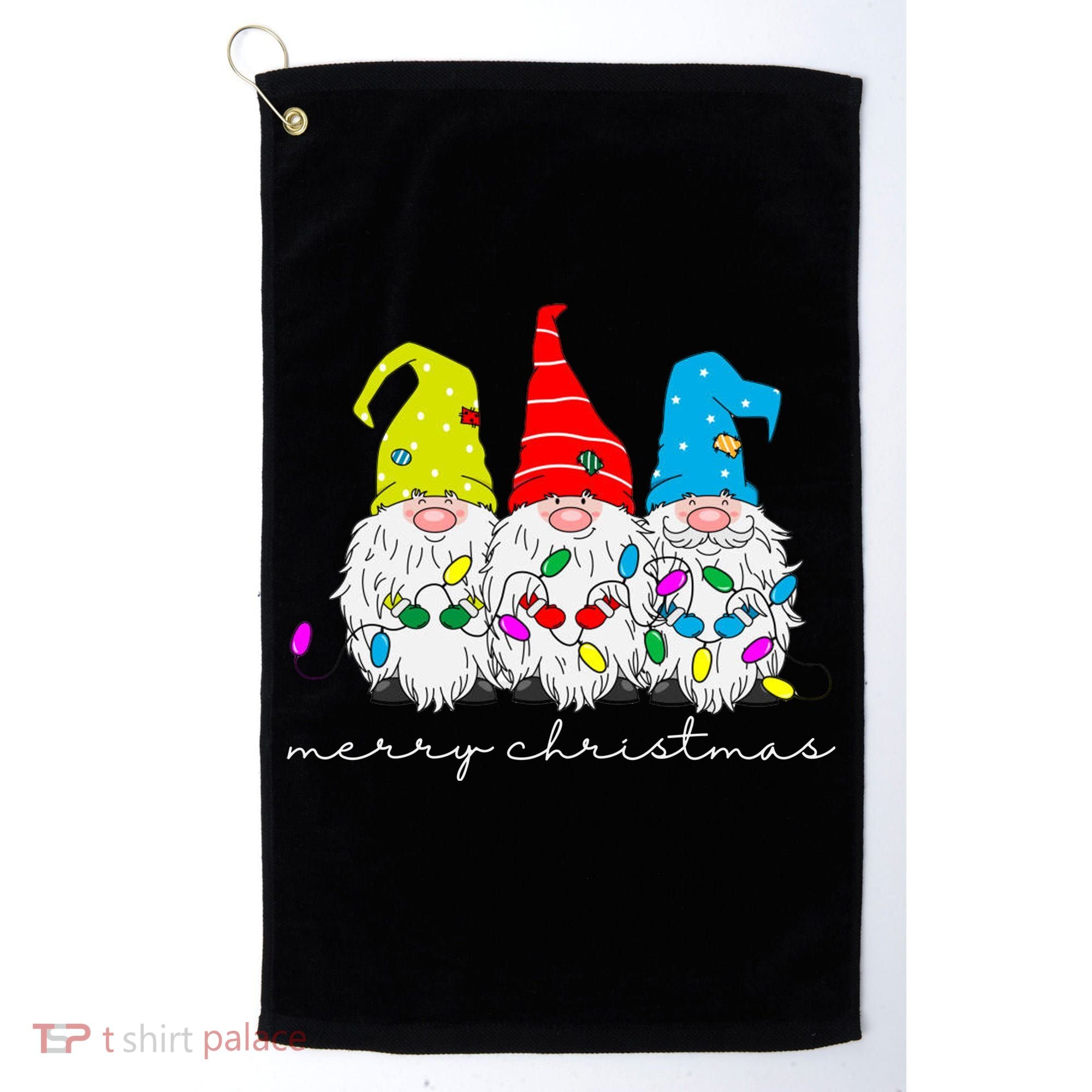 Merry Christmas Gnome Golf Towel