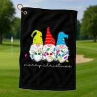 Merry Christmas Gnome Golf Towel thumb 1