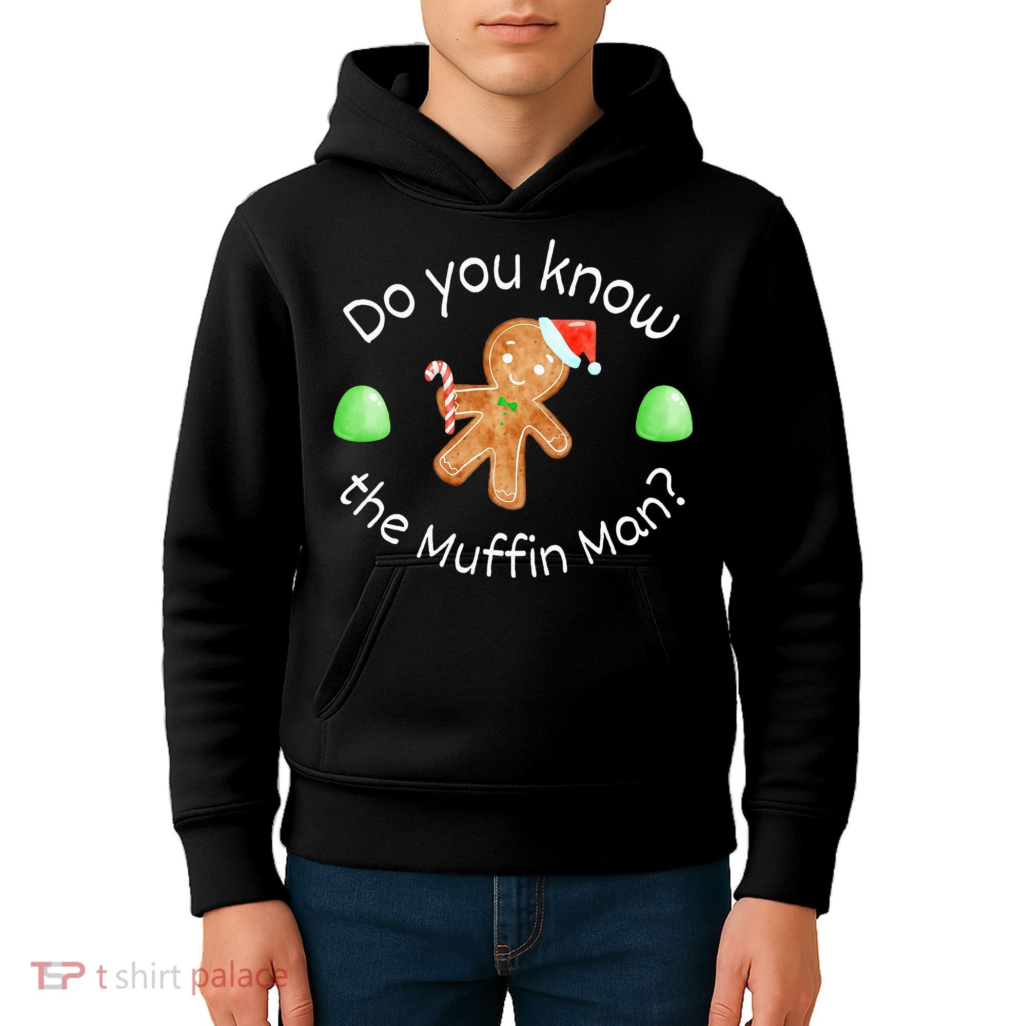 Merry Christmas Gingerbread Do You Know The Muffin Man Kids Hoodie
