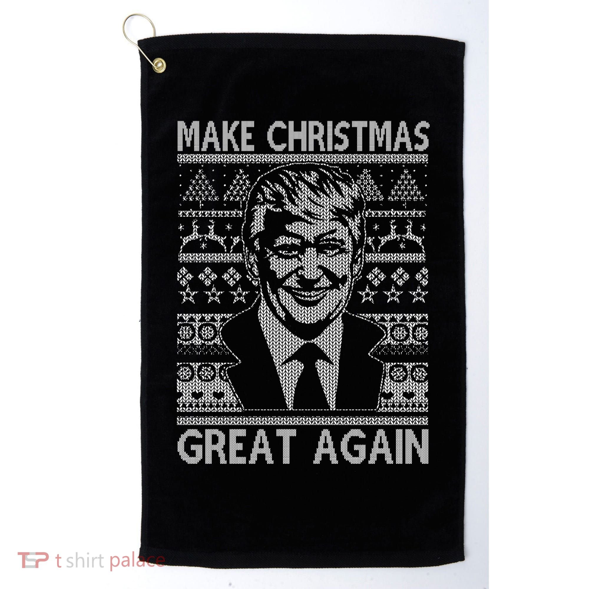 Make Christmas Great Again Funny Trump Ugly Golf Towel