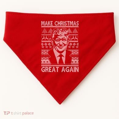 Make Christmas Great Again Funny Trump Ugly USA-Made Doggie Bandana