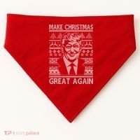 Make Christmas Great Again Funny Trump Ugly USA-Made Doggie Bandana thumb 0