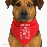 Make Christmas Great Again Funny Trump Ugly USA-Made Doggie Bandana thumb 1