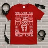 Make Christmas Great Again Funny Trump Ugly T-Shirt thumb 5