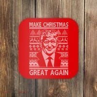 Make Christmas Great Again Funny Trump Ugly Coaster thumb 0