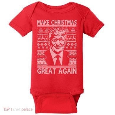Make Christmas Great Again Funny Trump Ugly Baby Bodysuit