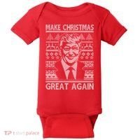 Make Christmas Great Again Funny Trump Ugly Baby Bodysuit thumb 0