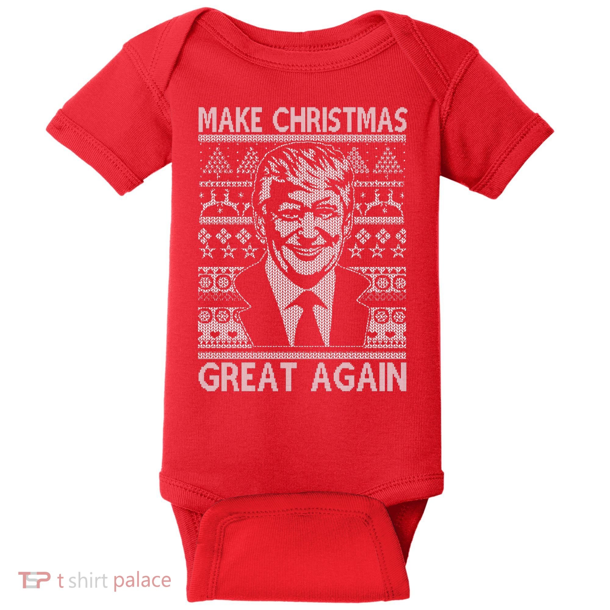 Make Christmas Great Again Funny Trump Ugly Baby Bodysuit
