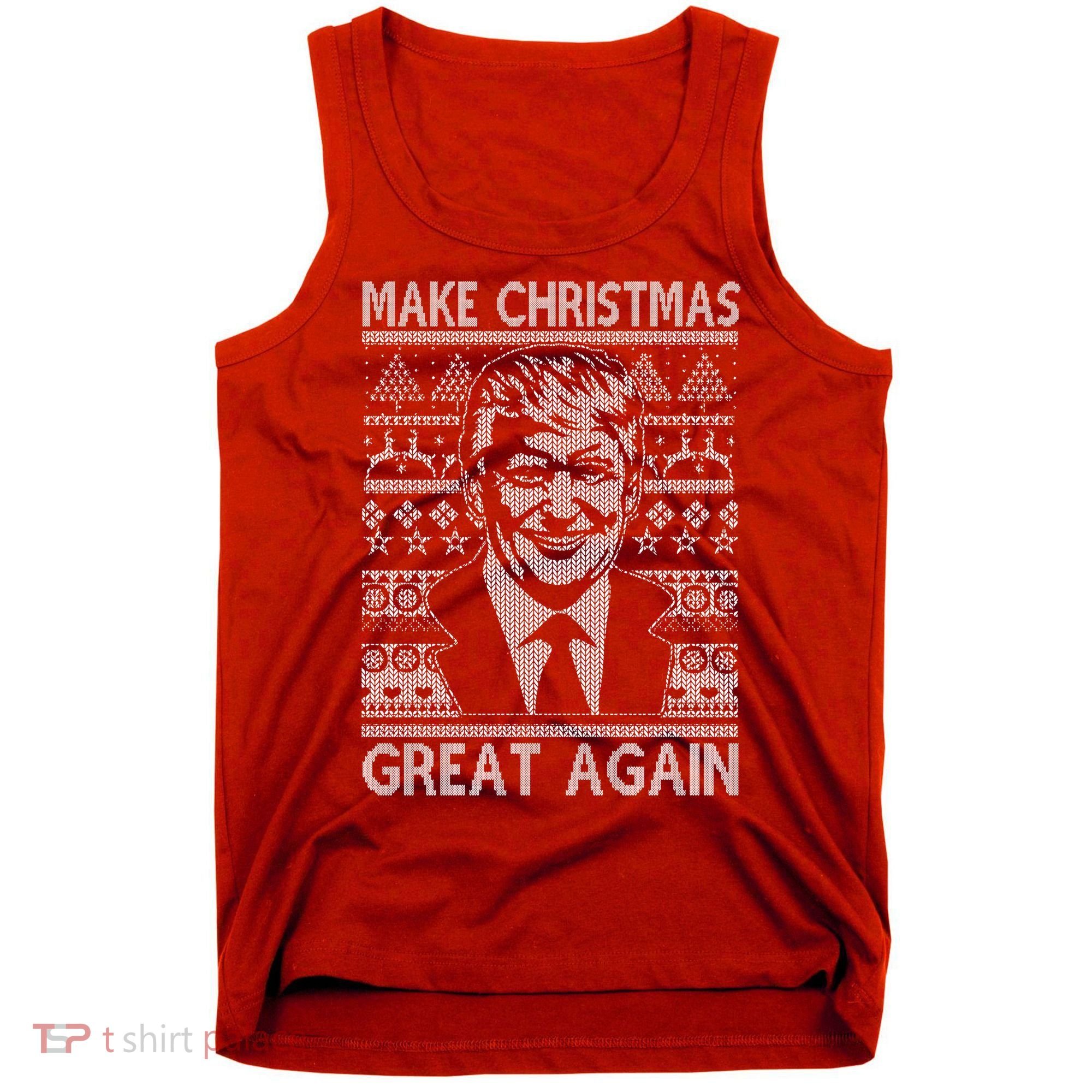 Make Christmas Great Again Funny Trump Ugly Tank Top