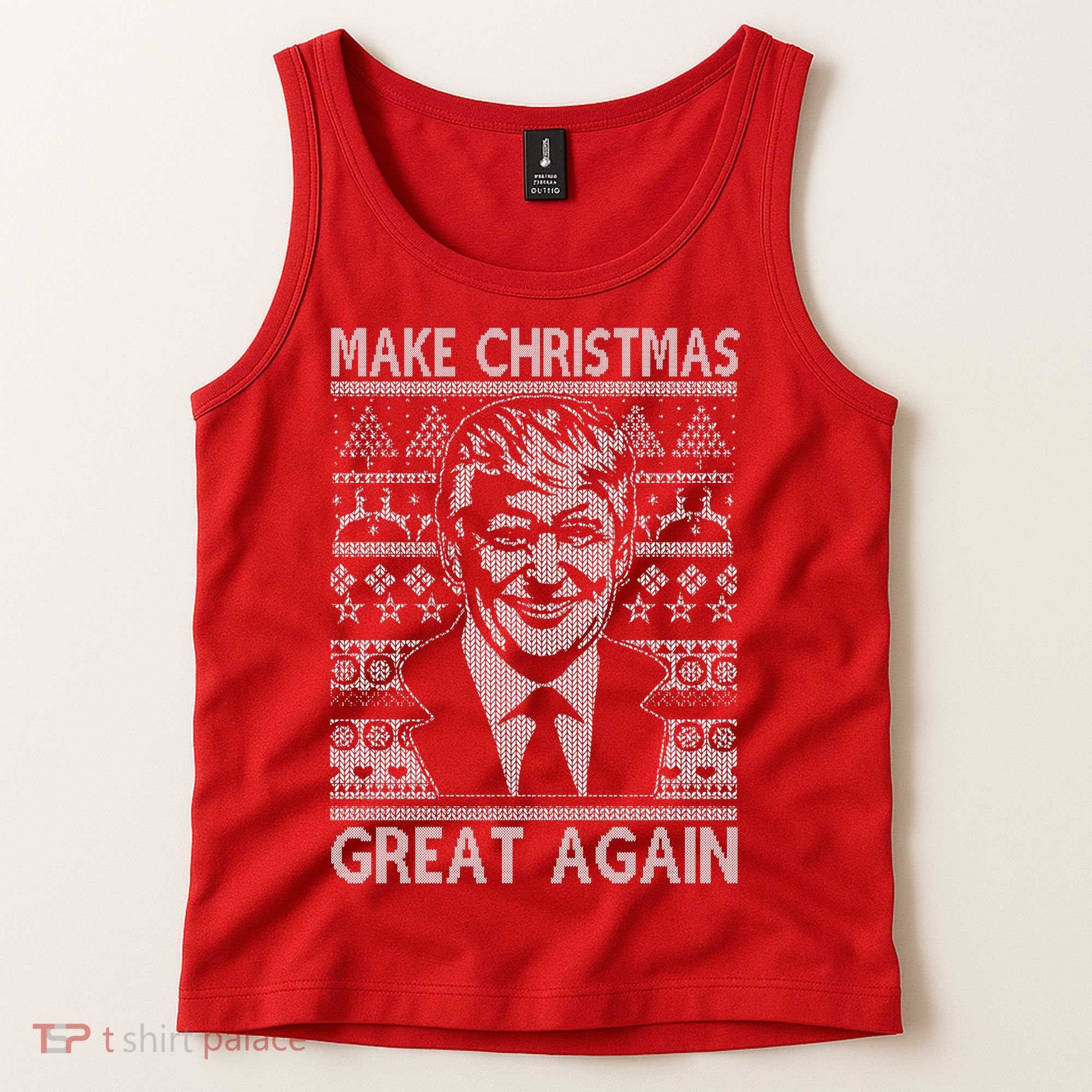 Make Christmas Great Again Funny Trump Ugly Tank Top