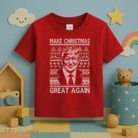 Make Christmas Great Again Funny Trump Ugly Toddler T-Shirt thumb 3