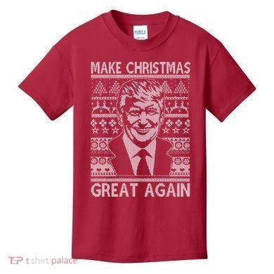 Make Christmas Great Again Funny Trump Ugly Kids T-Shirt