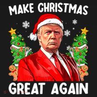 Make Christmas Great Again Funny Santa Trump 2024 Xmas Meaningful Gift Women's Hoodie thumb 2