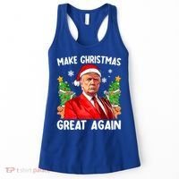 Make Christmas Great Again Funny Santa Trump 2024 Xmas Meaningful Gift Women's Tank Top thumb 0