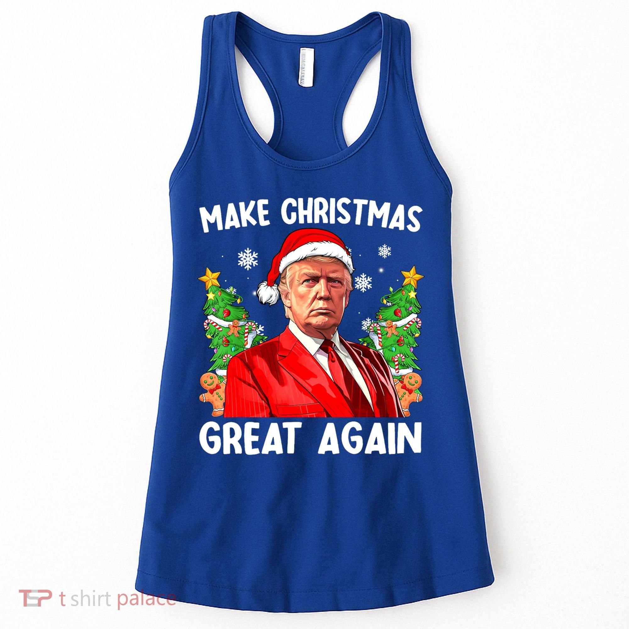 Make Christmas Great Again Funny Santa Trump 2024 Xmas Meaningful Gift Women's Tank Top