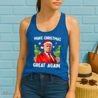 Make Christmas Great Again Funny Santa Trump 2024 Xmas Meaningful Gift Women's Tank Top thumb 2