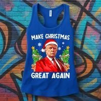 Make Christmas Great Again Funny Santa Trump 2024 Xmas Meaningful Gift Women's Tank Top thumb 3